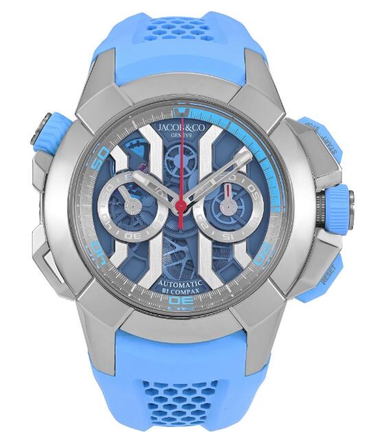 Review Jacob & Co Epic X Chrono Titanium Sky Blue EC323.20.AA.AA.ABRUA Replica watch